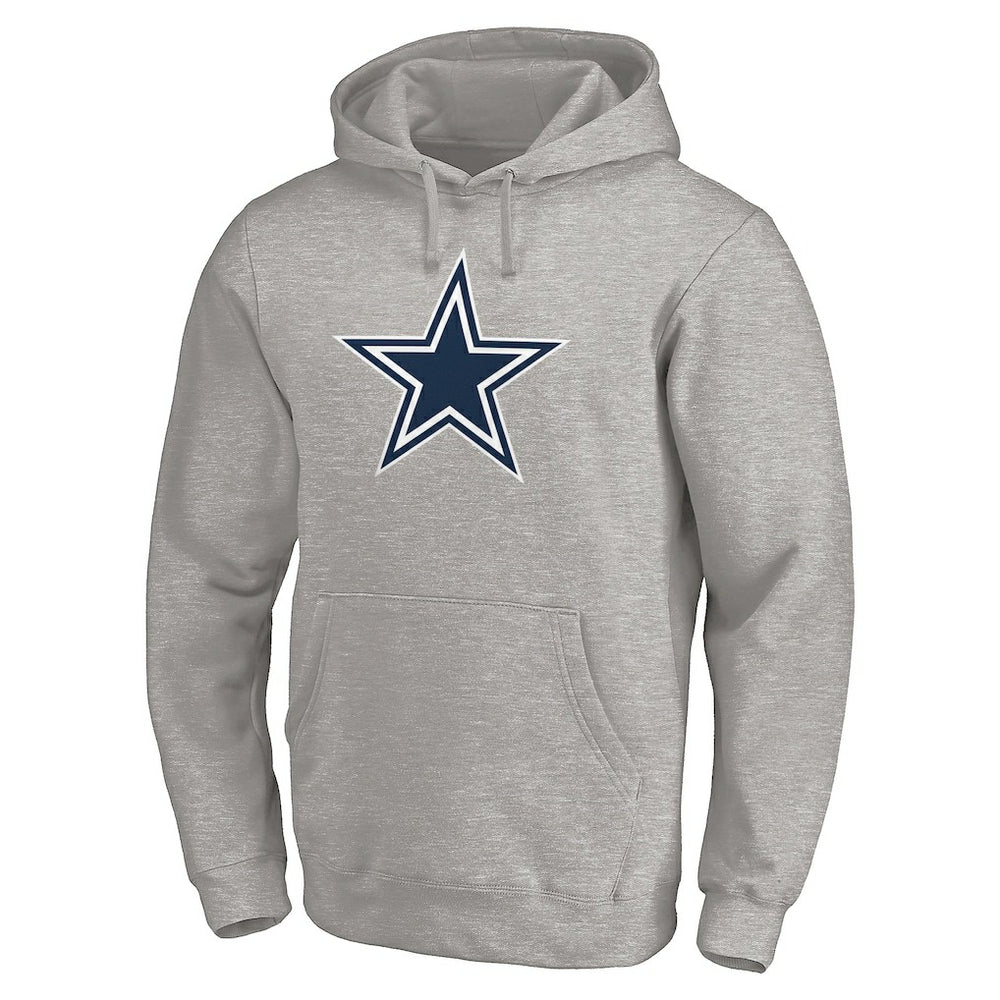 Dallas Cowboys Primary Logo Fitted Pullover Hoodie Heather Gray