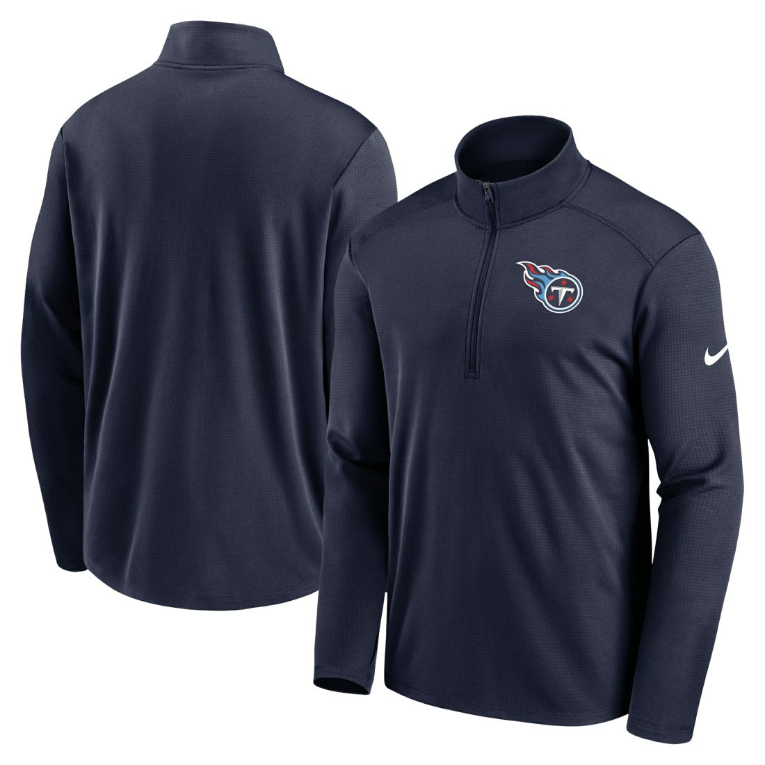 Nike Tennessee Titans Logo Pacer Performance Half-Zip Jacket Navy