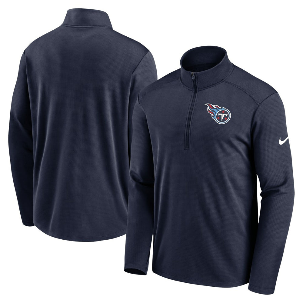 Nike Tennessee Titans Logo Pacer Performance Half-Zip Jacket Navy