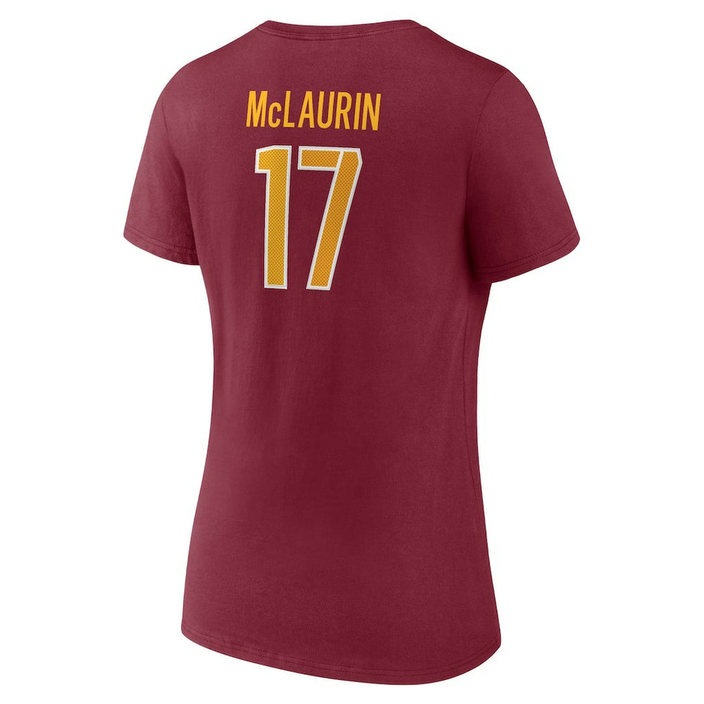 Fanatics Terry McLaurin Washington Commanders Women's Player Icon Name & Number V-Neck T-Shirt Burgundy