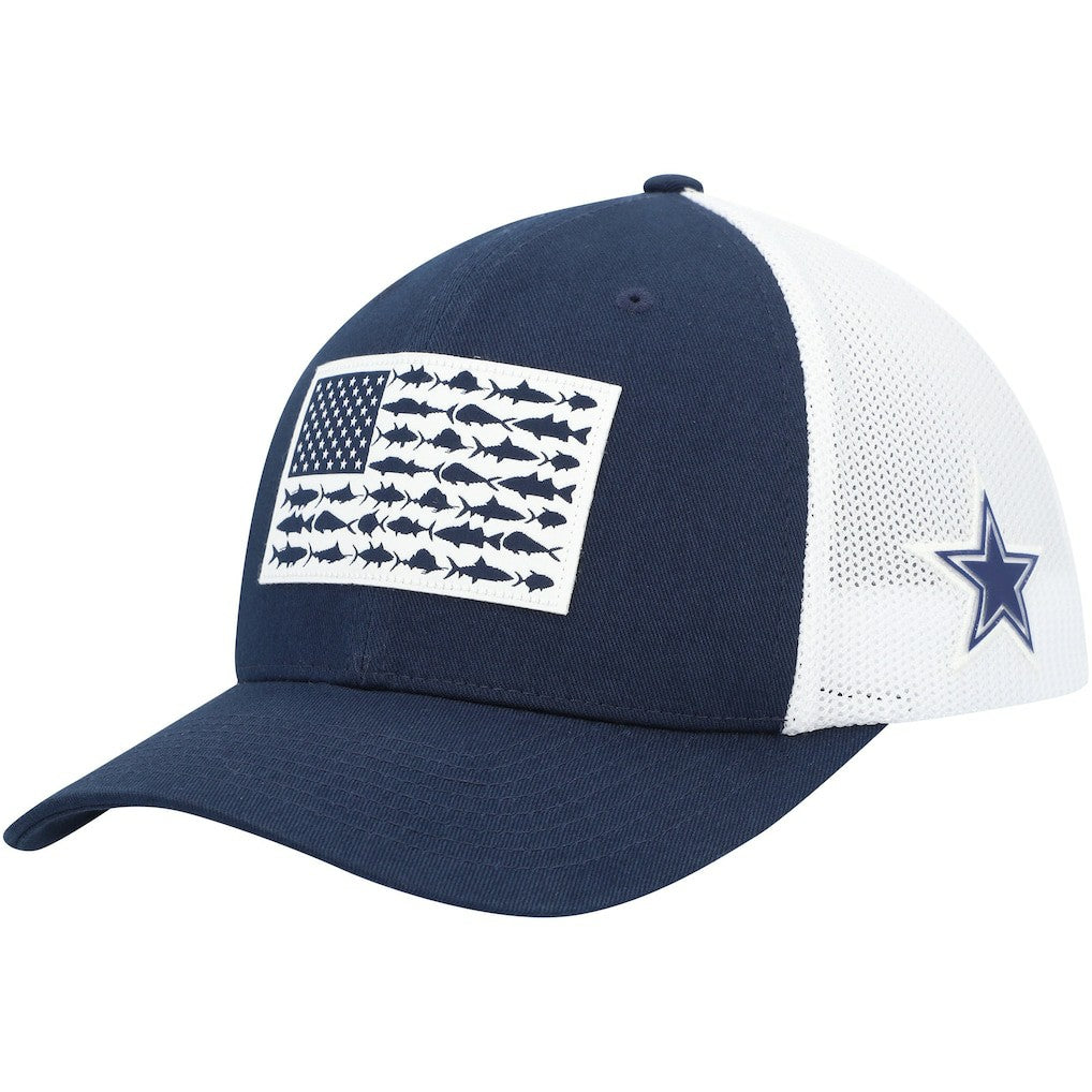 Columbia Dallas Cowboys Mesh Fish Flag Flex Hat Navy/White