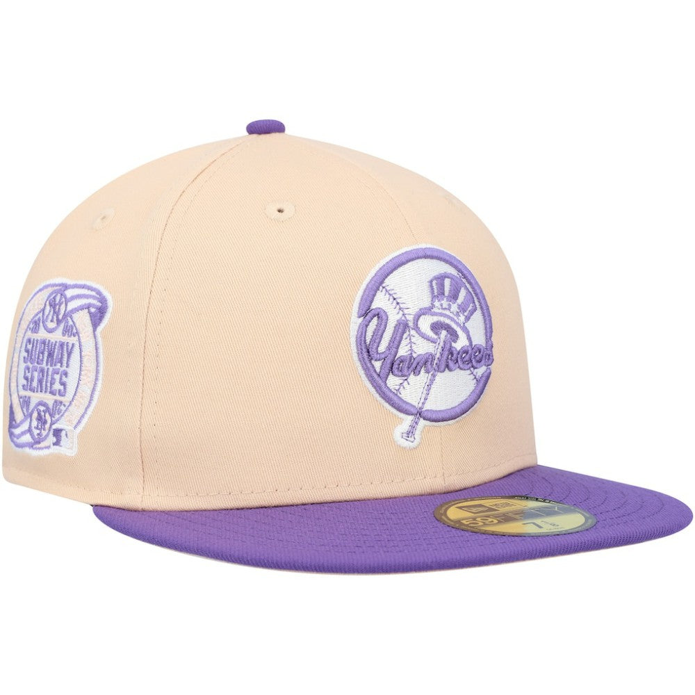 New York Yankees New Era Subway Series Side Patch 59FIFTY Fitted Hat - Peach/Purple - New Era Lifestyle