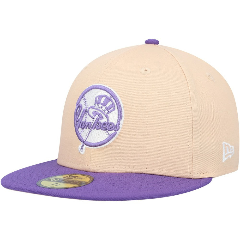 New York Yankees New Era Subway Series Side Patch 59FIFTY Fitted Hat - Peach/Purple - New Era Lifestyle