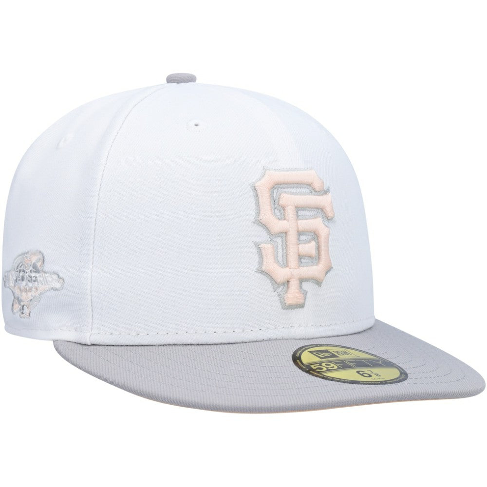 San Francisco Giants New Era 2002 World Series Side Patch Undervisor 59FIFTY Fitted Hat - White/Gray - New Era Online