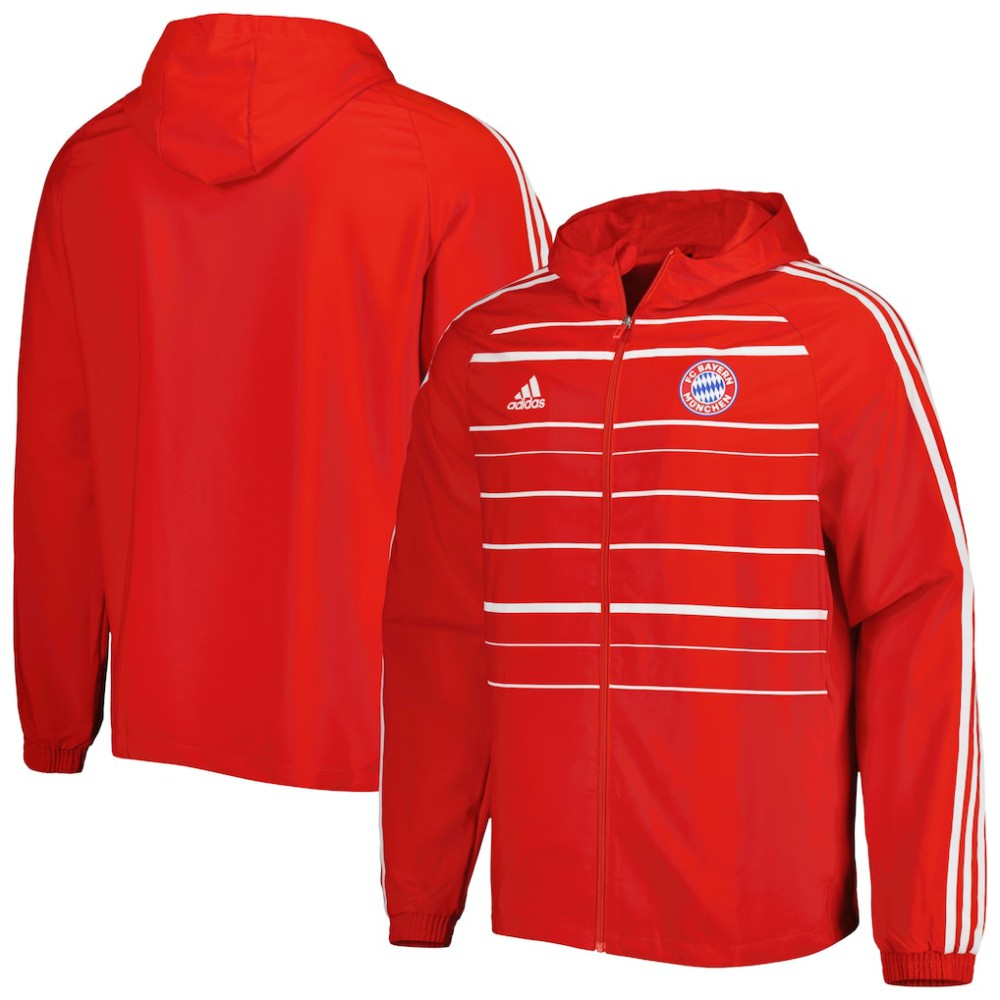 Bayern Munich DNA Raglan Full-Zip Hoodie Windbreaker Jacket Red - Adidas cheap