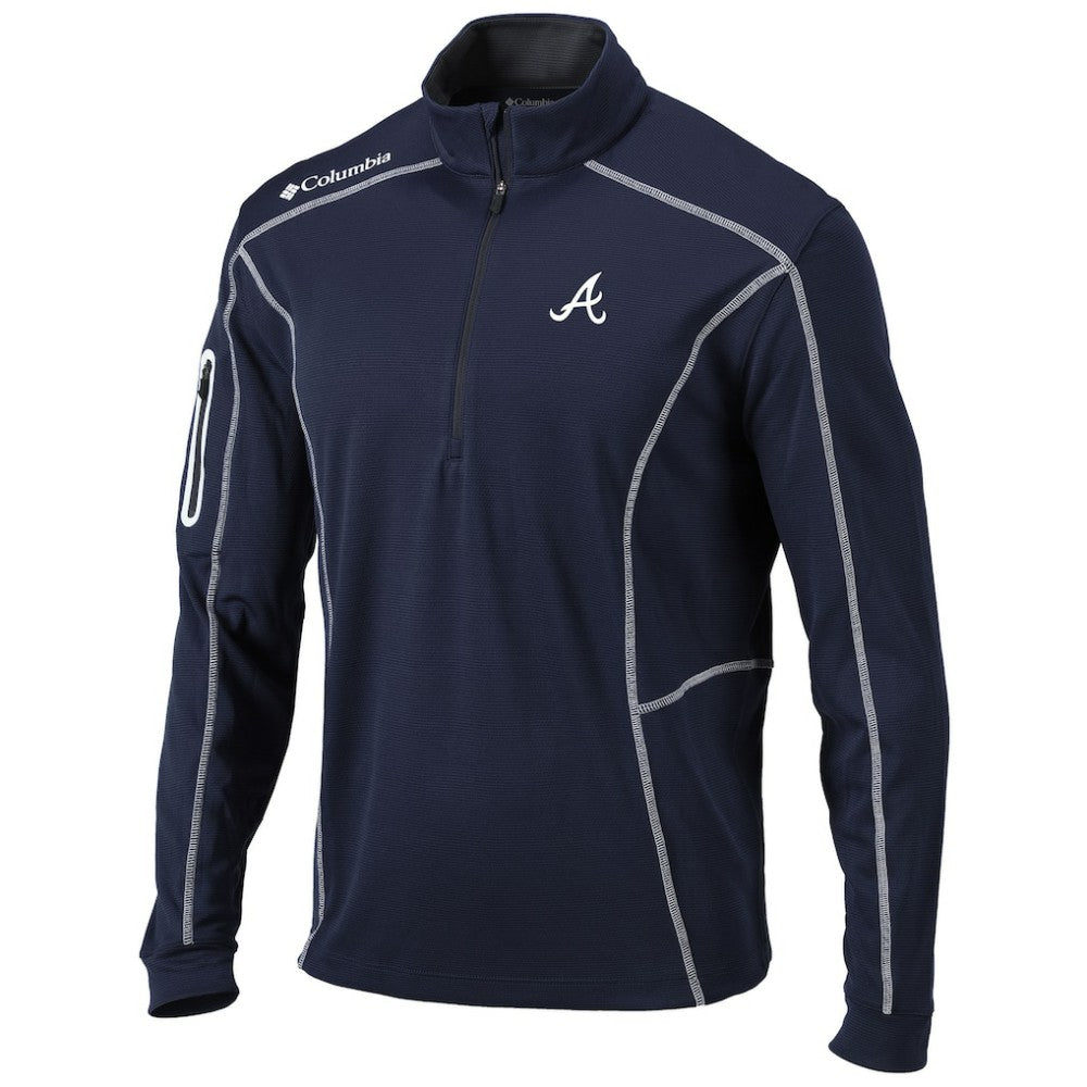 Atlanta Braves Columbia Shotgun Omni-Wick Quarter-Zip Pullover Jacket - Navy - Columbia Sale