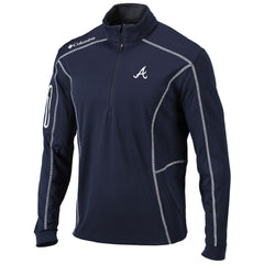Atlanta Braves Columbia Shotgun Omni-Wick Quarter-Zip Pullover Jacket - Navy - Columbia Sale