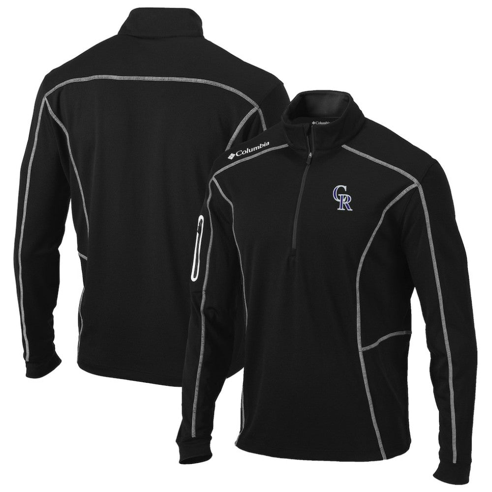 Colorado Rockies Columbia Shotgun Omni-Wick Quarter-Zip Pullover Jacket - Black - Columbia on Sale