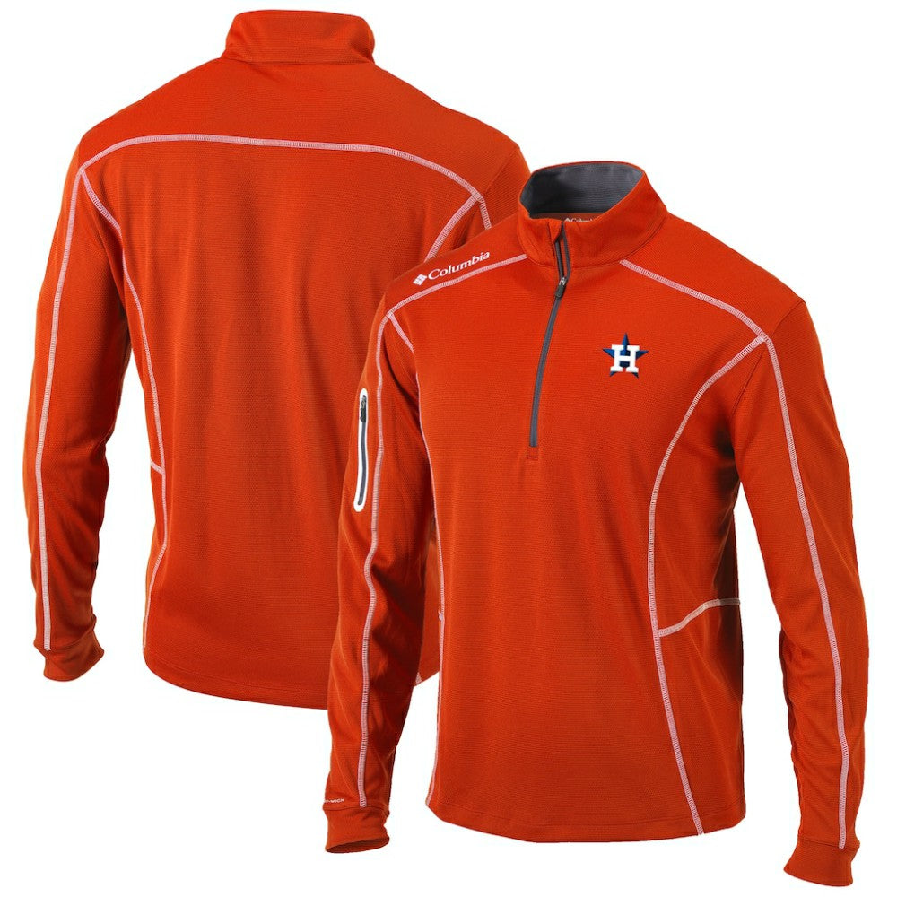 Houston Astros Columbia Shotgun Omni-Wick Quarter-Zip Pullover Jacket - Orange - Columbia Lifestyle