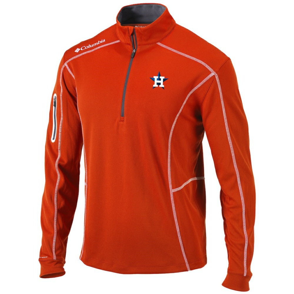 Houston Astros Columbia Shotgun Omni-Wick Quarter-Zip Pullover Jacket - Orange - Columbia Lifestyle