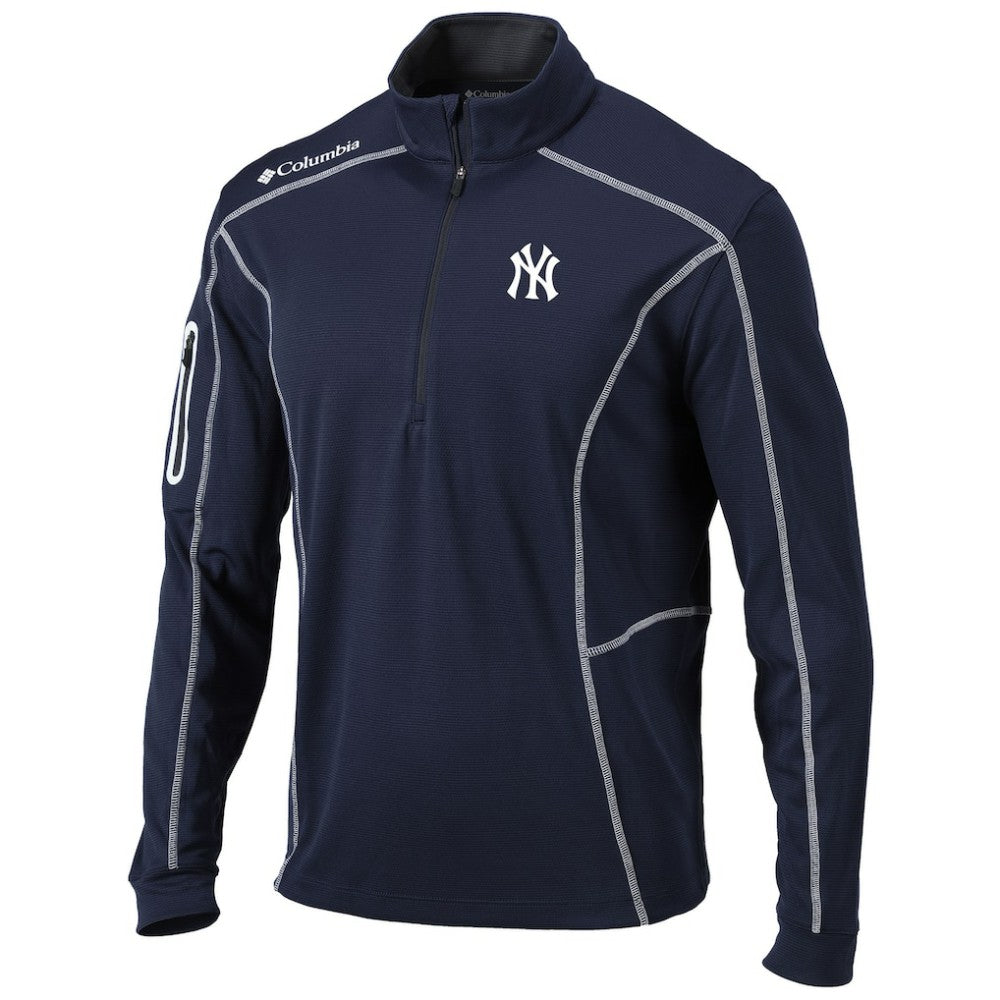 New York Yankees Columbia Shotgun Omni-Wick Quarter-Zip Pullover Jacket - Navy - Columbia Discount
