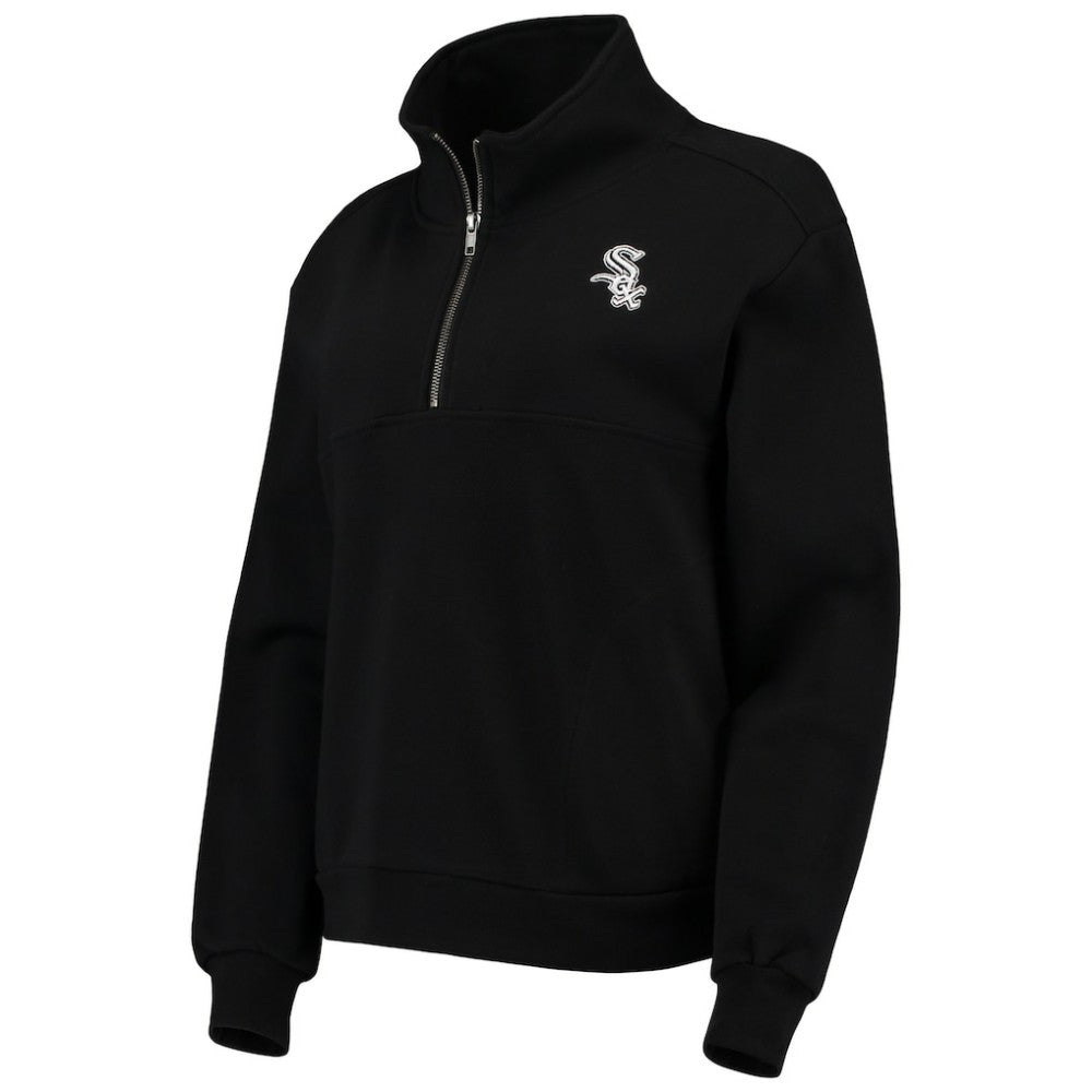 Chicago White Sox The Wild Collective Women's Two-Hit Quarter-Zip Pullover Top - Black - MLB on Sale