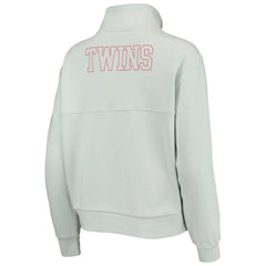 Minnesota Twins The Wild Collective Women's Two-Hit Quarter-Zip Pullover Top - Light Blue - MLB Lifestyle