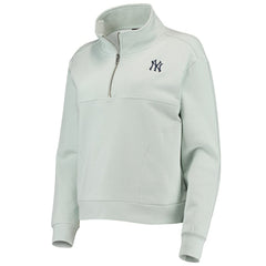 New York Yankees The Wild Collective Women's Two-Hit Quarter-Zip Pullover Top - Light Blue - MLB Online