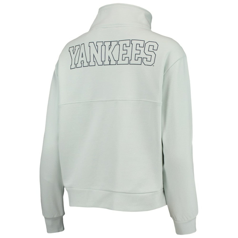 New York Yankees The Wild Collective Women's Two-Hit Quarter-Zip Pullover Top - Light Blue - MLB Online