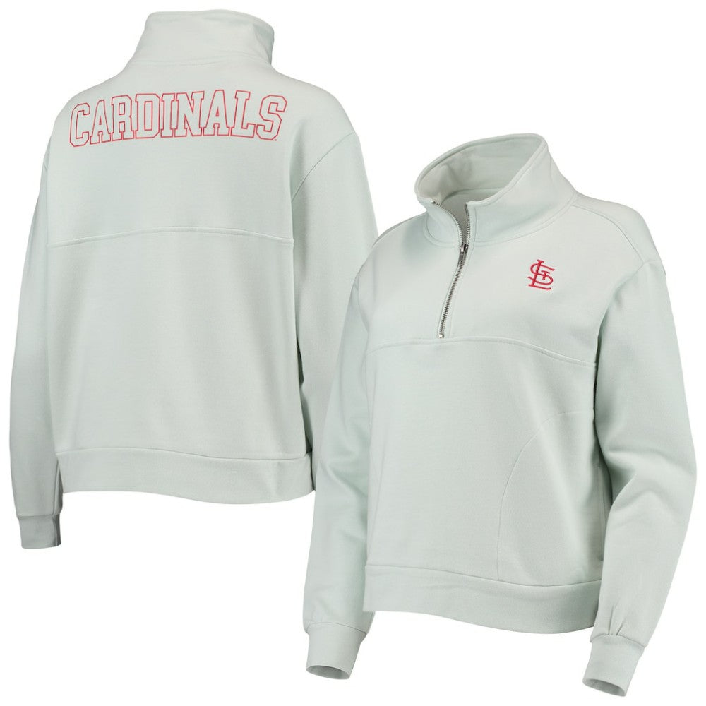 St. Louis Cardinals The Wild Collective Women's Two-Hit Quarter-Zip Pullover Top - Light Blue - MLB Online