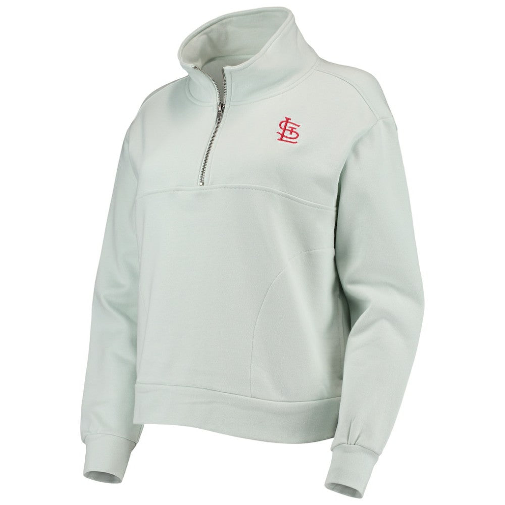 St. Louis Cardinals The Wild Collective Women's Two-Hit Quarter-Zip Pullover Top - Light Blue - MLB Online