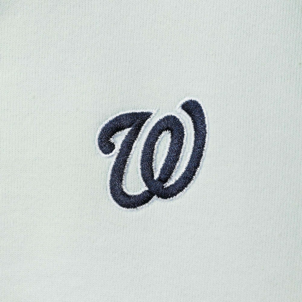 Washington Nationals The Wild Collective Women's Two-Hit Quarter-Zip Pullover Top - Light Blue - MLB Sale