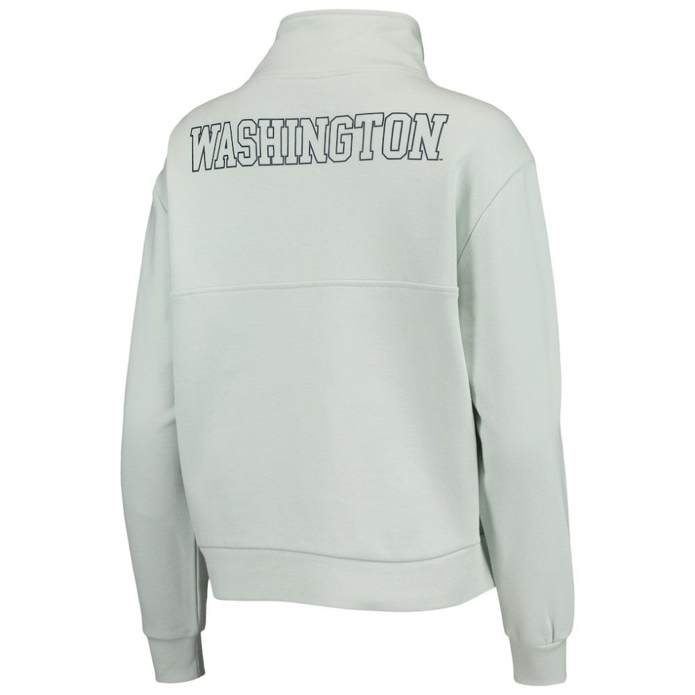 Washington Nationals The Wild Collective Women's Two-Hit Quarter-Zip Pullover Top - Light Blue - MLB Sale