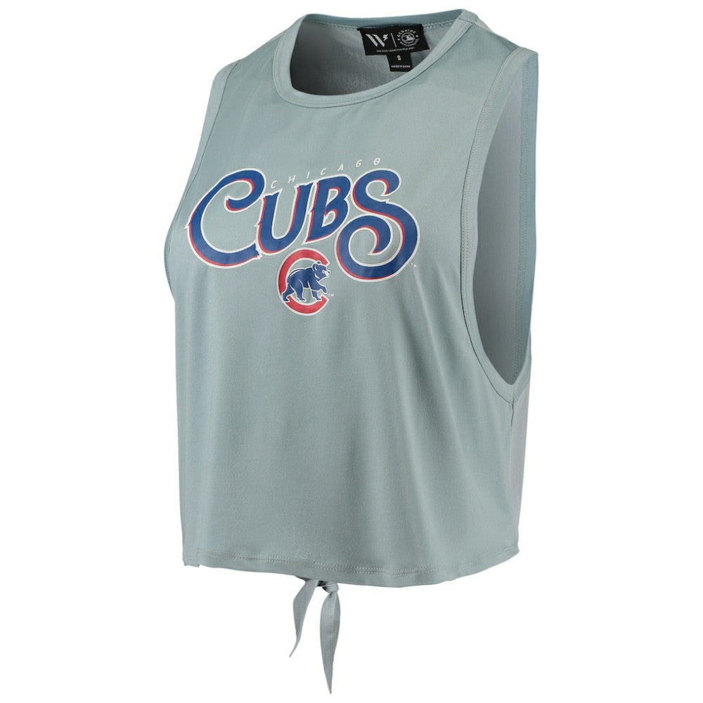 Chicago Cubs The Wild Collective Women's Open Back Twist-Tie Tank Top - Light Blue - MLB Discount