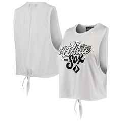 Chicago White Sox The Wild Collective Women's Open Back Twist-Tie Tank Top - White - MLB Lifestyle