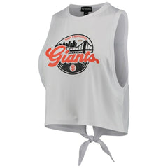 San Francisco Giants The Wild Collective Women's Open Back Twist-Tie Tank Top - White - MLB Sale