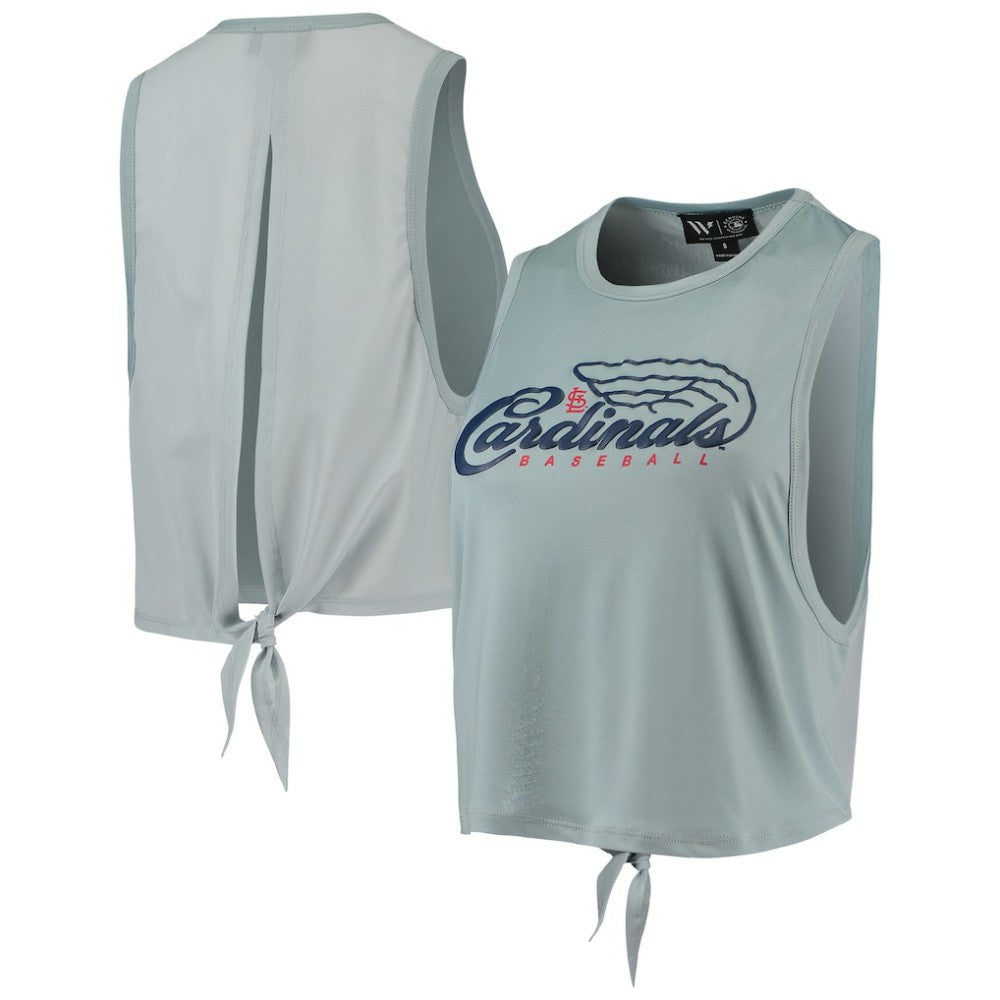 St. Louis Cardinals The Wild Collective Women's Open Back Twist-Tie Tank Top - Light Blue - MLB on Sale