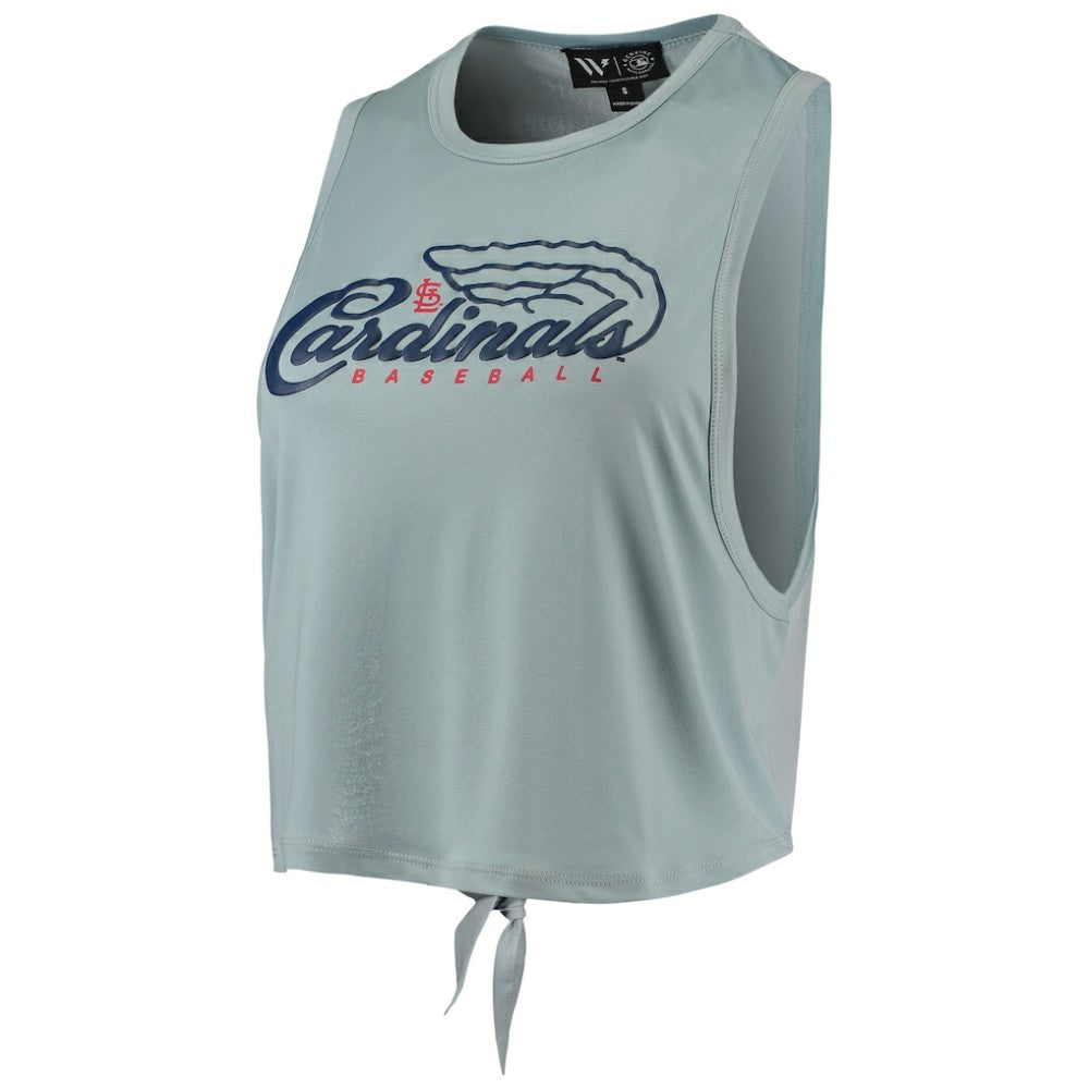 St. Louis Cardinals The Wild Collective Women's Open Back Twist-Tie Tank Top - Light Blue - MLB on Sale