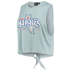 Texas Rangers The Wild Collective Women's Open Back Twist-Tie Tank Top - Light Blue - MLB Online