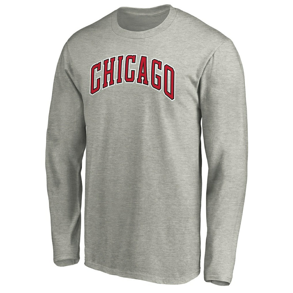 Chicago Bulls Alternate Team Logo Long Sleeve T-Shirt Heathered Gray