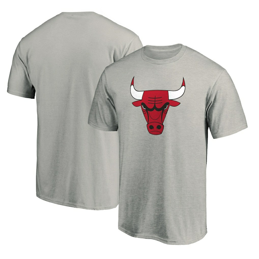 Chicago Bulls Primary Mascot Logo T-Shirt Heathered Gray
