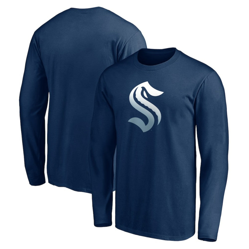 Seattle Kraken Gradient Logo Long Sleeve T-Shirt - Deep Sea Blue - NHL 4619601