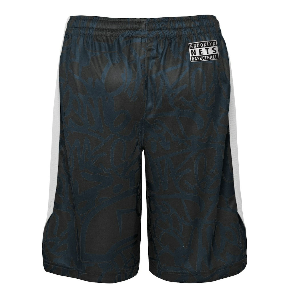 Brooklyn Nets Youth Scribble Dribble Baller Shorts Black