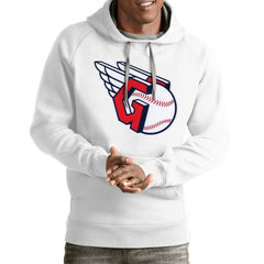 Cleveland Guardians Antigua Team Victory Pullover Hoodie - White - MLB Discount