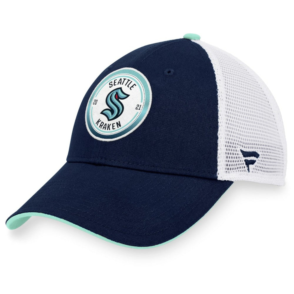 Seattle Kraken Fanatics Iconic Gradient Trucker Snapback Hat - Deep Sea Blue/White - NHL 4625761