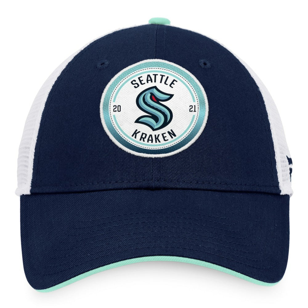 Seattle Kraken Fanatics Iconic Gradient Trucker Snapback Hat - Deep Sea Blue/White - NHL 4625761