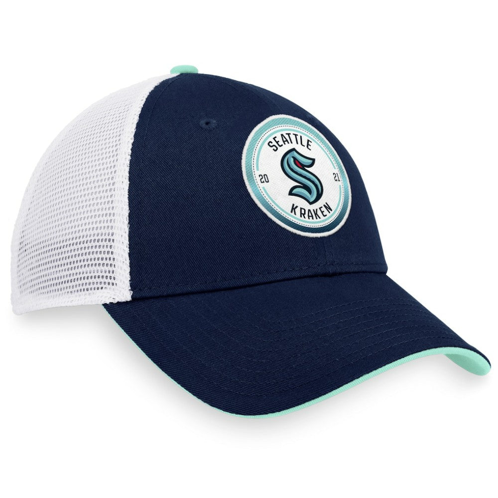 Seattle Kraken Fanatics Iconic Gradient Trucker Snapback Hat - Deep Sea Blue/White - NHL 4625761