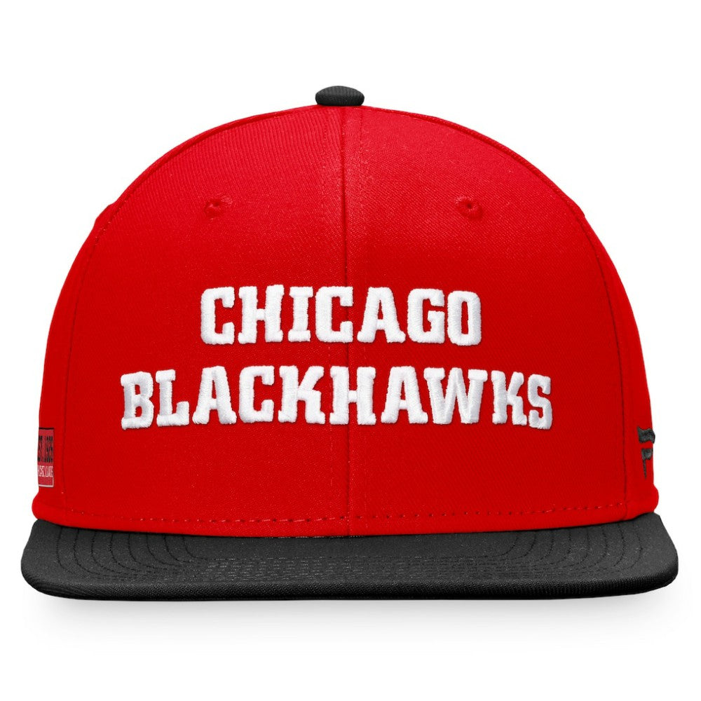 Chicago Blackhawks Fanatics Iconic Color Blocked Snapback Hat - Red/Black - NHL 4625796