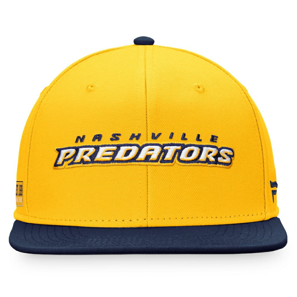 Nashville Predators Fanatics Iconic Color Blocked Snapback Hat - Gold/Navy - NHL 4625814