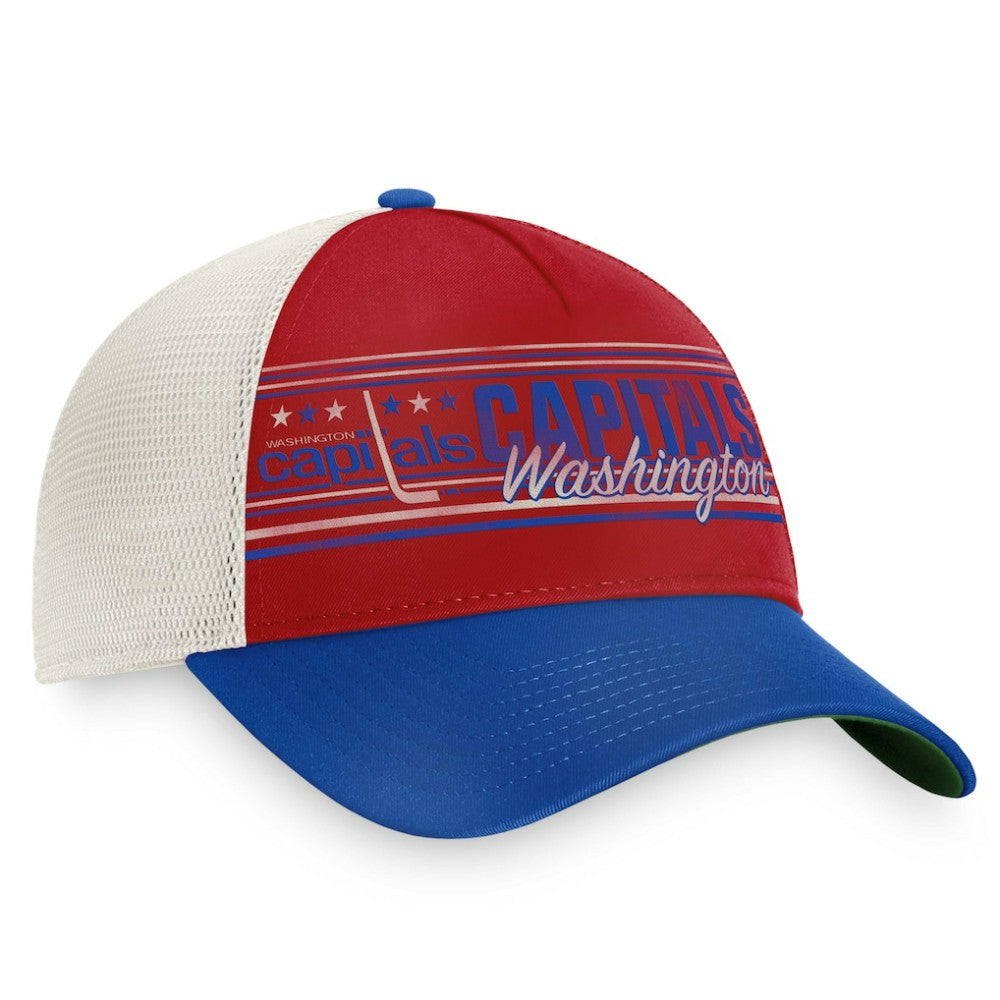 Washington Capitals Fanatics True Classic Retro Trucker Snapback Hat - Red/Royal - NHL 4625826