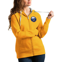 Buffalo Sabres Antigua Women's Victory Full-Zip Hoodie - Gold - NHL 4627397