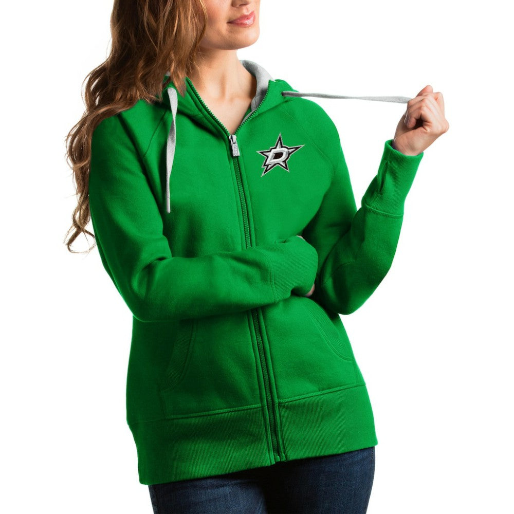 Dallas Stars Antigua Women's Victory Full-Zip Hoodie - Kelly Green - NHL 4627434