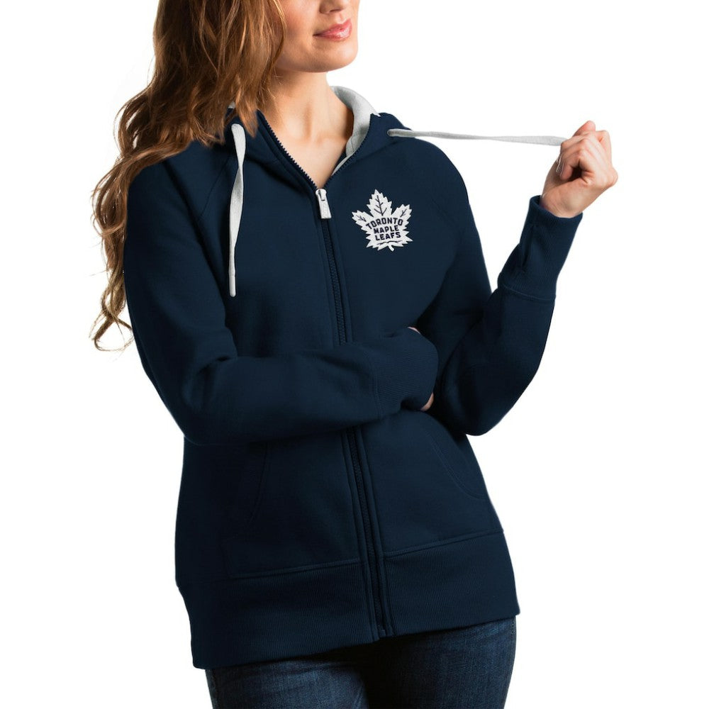 Toronto Maple Leafs Antigua Women's Victory Full-Zip Hoodie - Navy - NHL 4627535