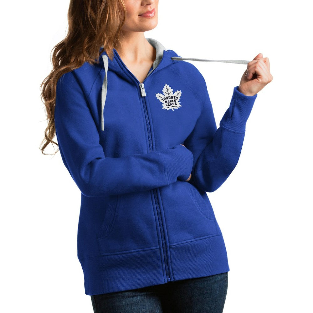 Toronto Maple Leafs Antigua Women's Victory Full-Zip Hoodie - Royal - NHL 4627536