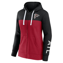 Fanatics Atlanta Falcons Women's Take The Field Color Block Full-Zip Hoodie Black/Red