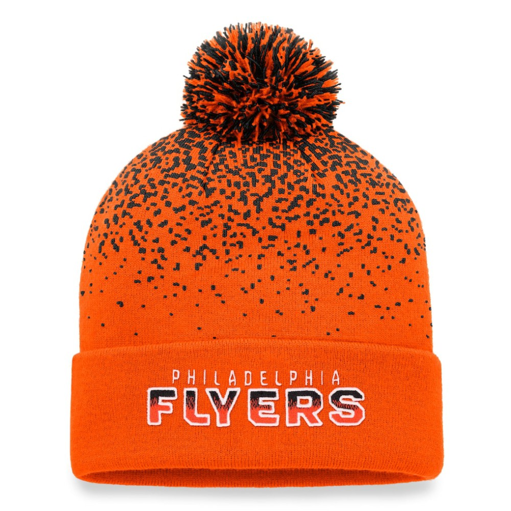 Philadelphia Flyers Fanatics Iconic Gradient Cuffed Knit Hat with Pom - Orange - NHL 4630247