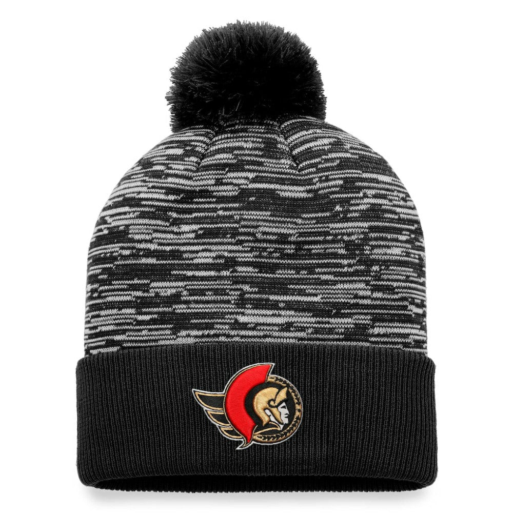 Ottawa Senators Fanatics Defender Cuffed Knit Hat with Pom - Black - NHL 4630290