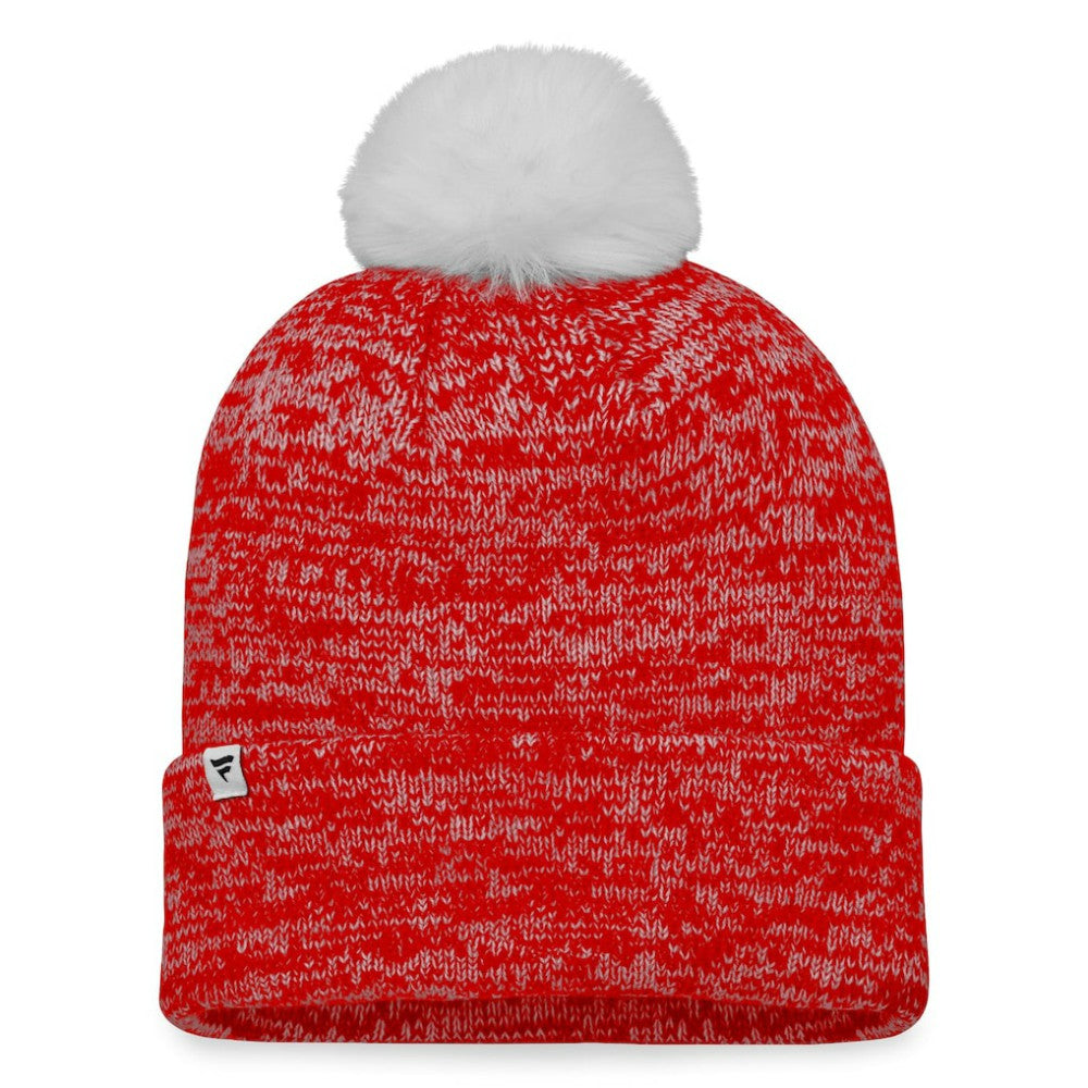 Calgary Flames Fanatics Women's Glimmer Cuffed Knit Hat with Pom - Red - NHL 4630465