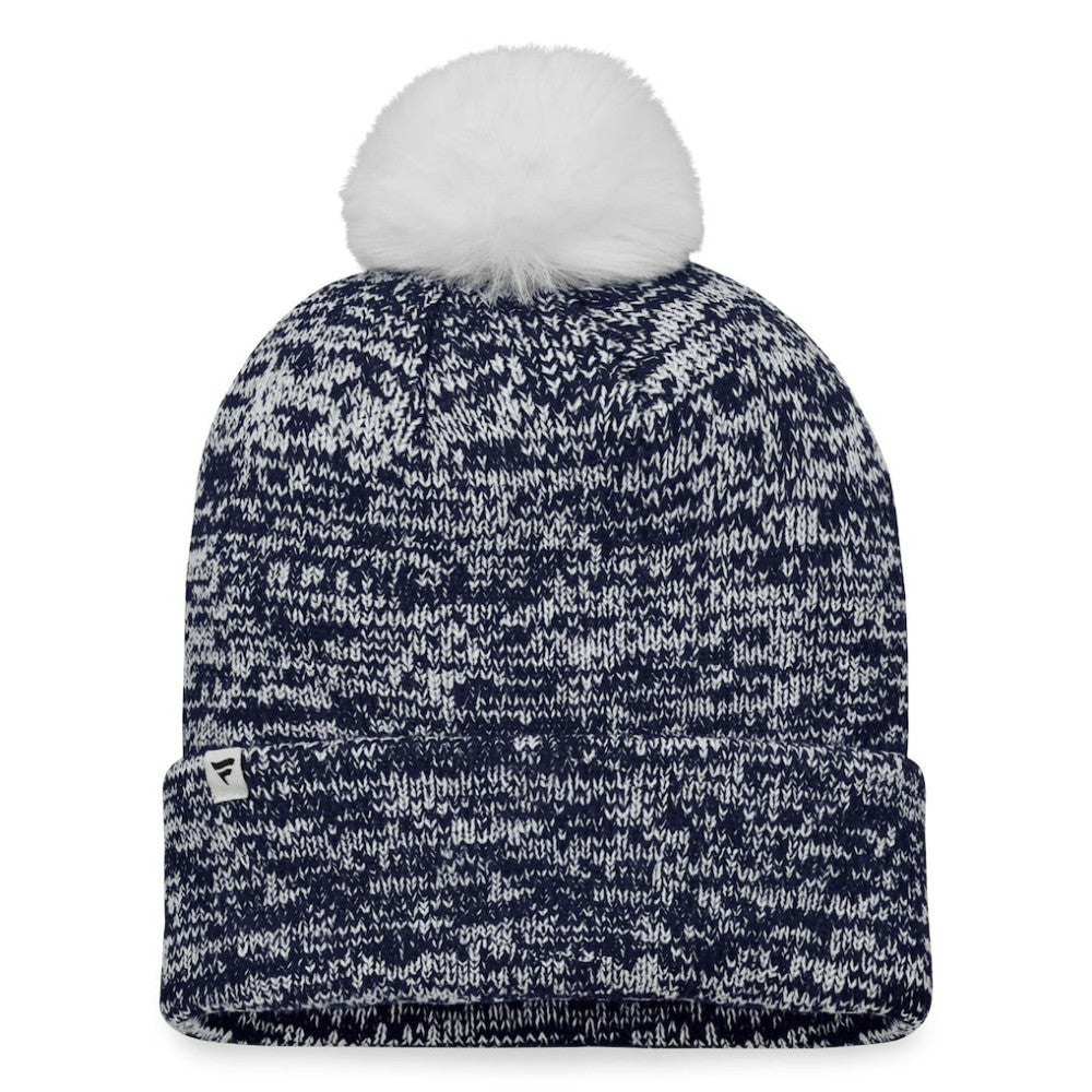 Seattle Kraken Fanatics Women's Glimmer Cuffed Knit Hat with Pom - Deep Sea Blue - NHL 4630481