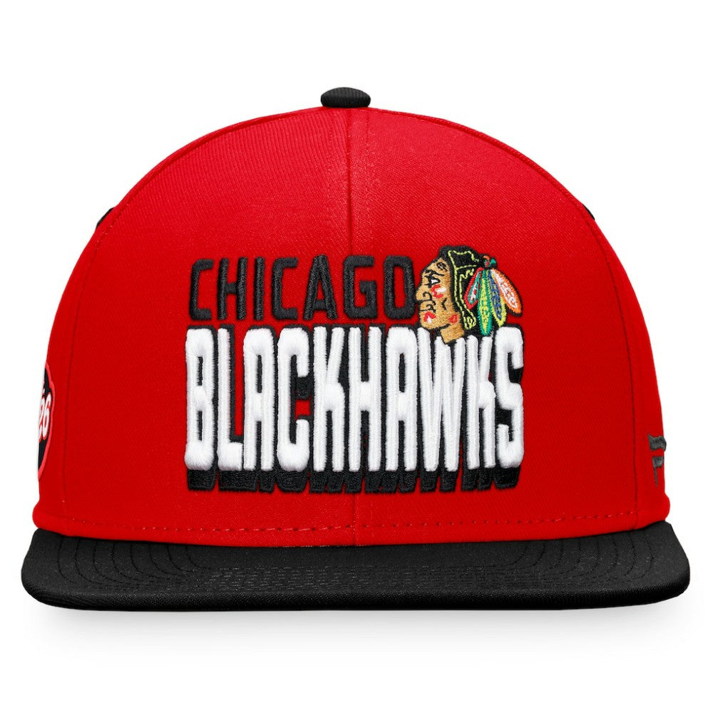 Chicago Blackhawks Fanatics Heritage Retro Two-Tone Snapback Hat - Red/Black - NHL 4631519